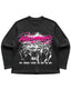 Black waffle knit oversized full-sleeve Front Design