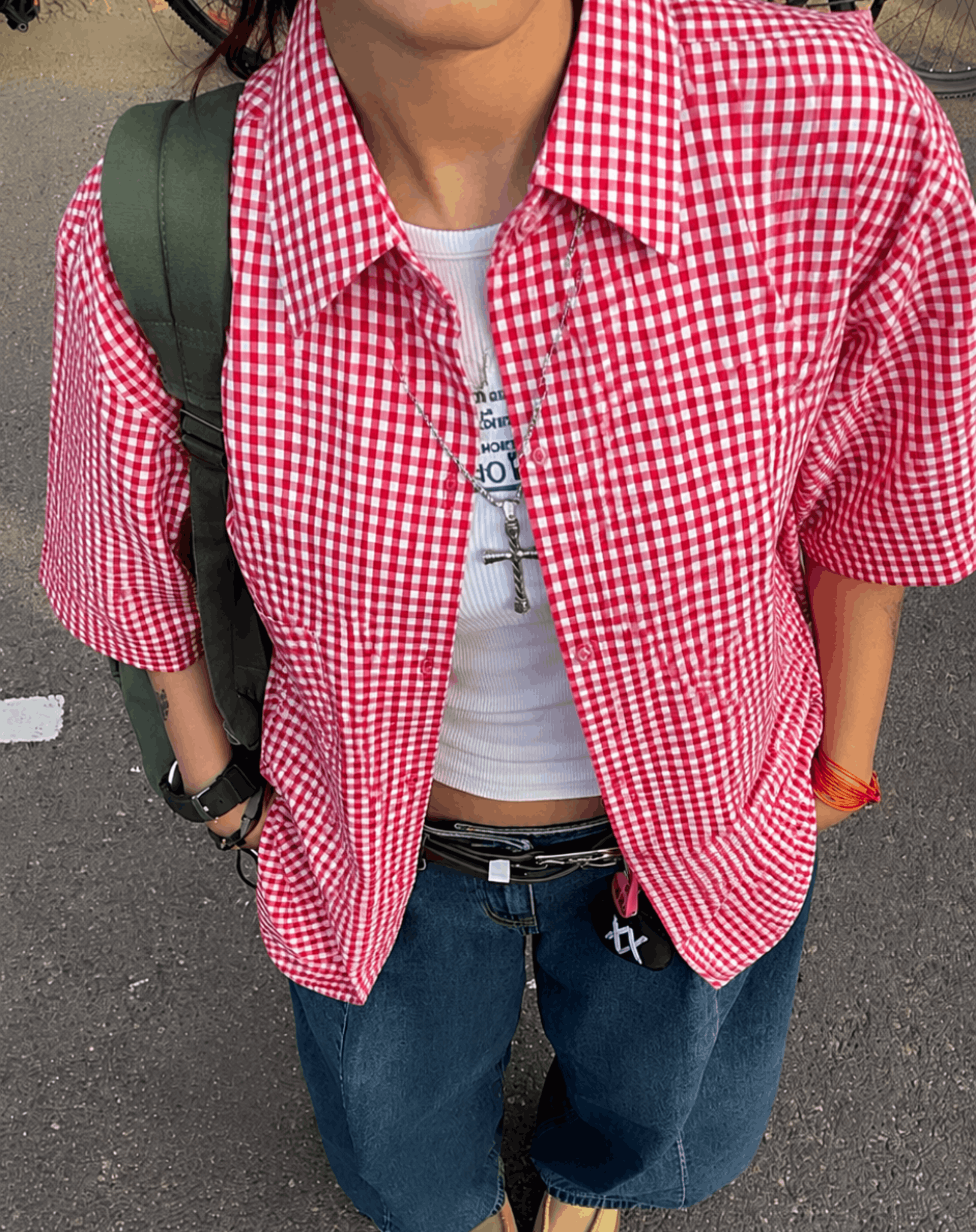 BOXY GINGHAM - RED Secondary image