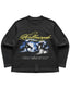 Black waffle knit oversized full-sleeve Front Design